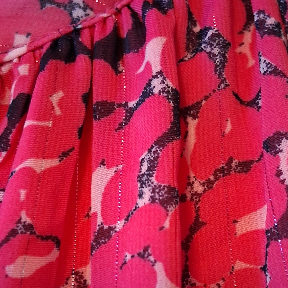 FATE magenta floral print long sleeve belted mini dress. Medium NWT - Picture 6 of 10